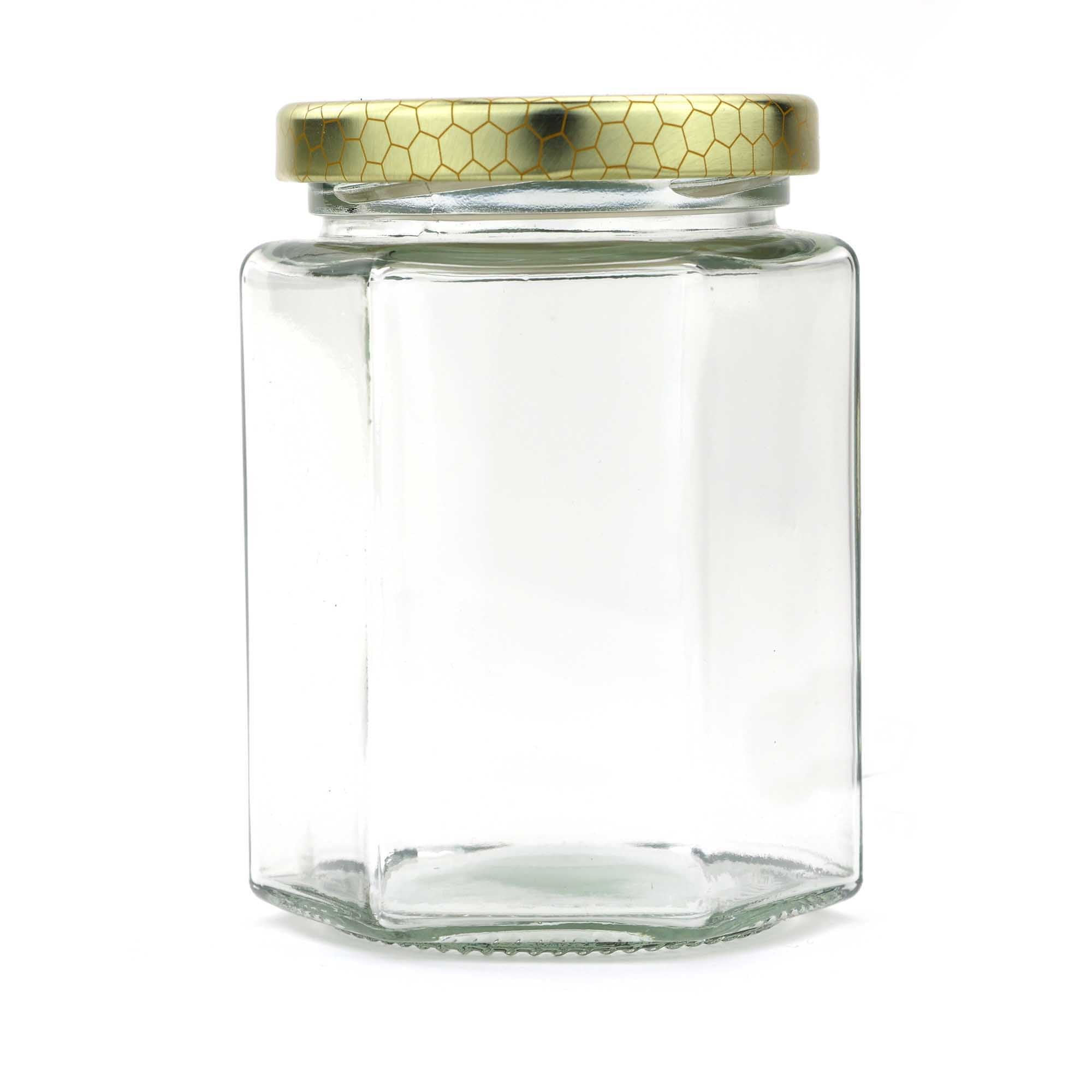 Sechseckiges Glasgefäß – 380 ml